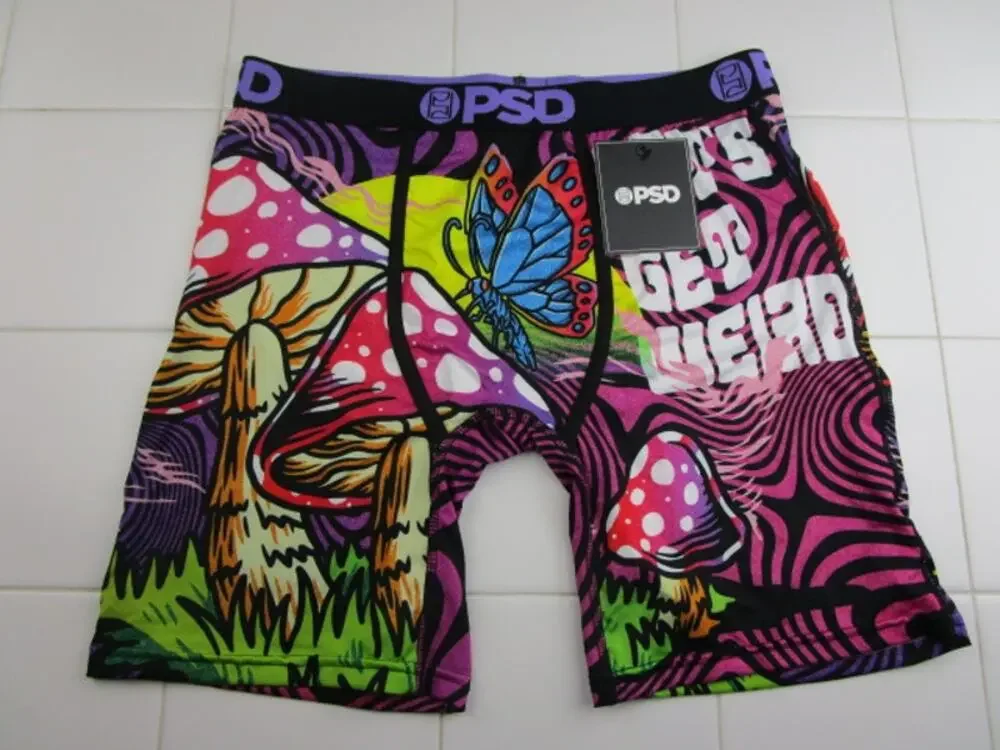 PSD Get‎ Weird Mushrooms Butterfly Men's Medium Underwear Boxer Briefs